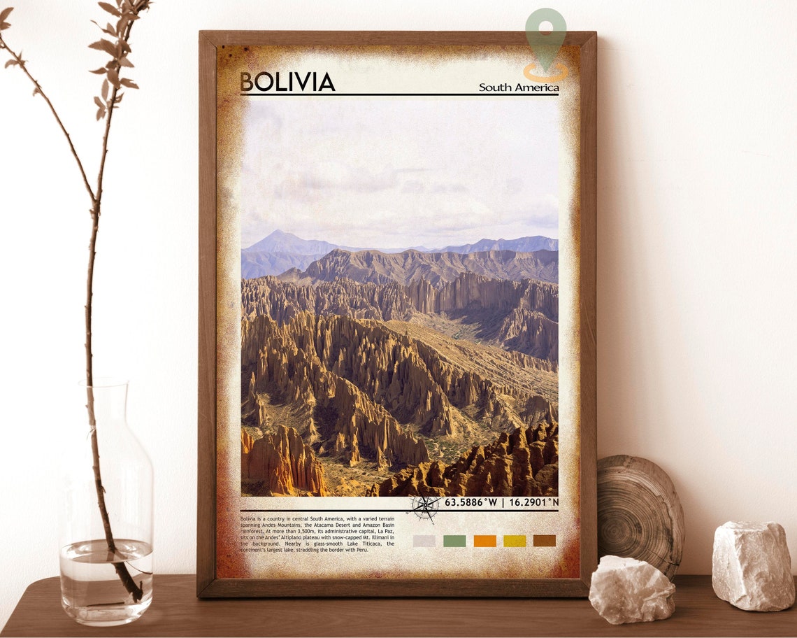 Bolivia Print Bolivia Art Bolivia Poster Bolivia Photo Bolivia Poster Print Bolivia Painting La Paz Poster Bolivia Artwork La Paz - Image 6