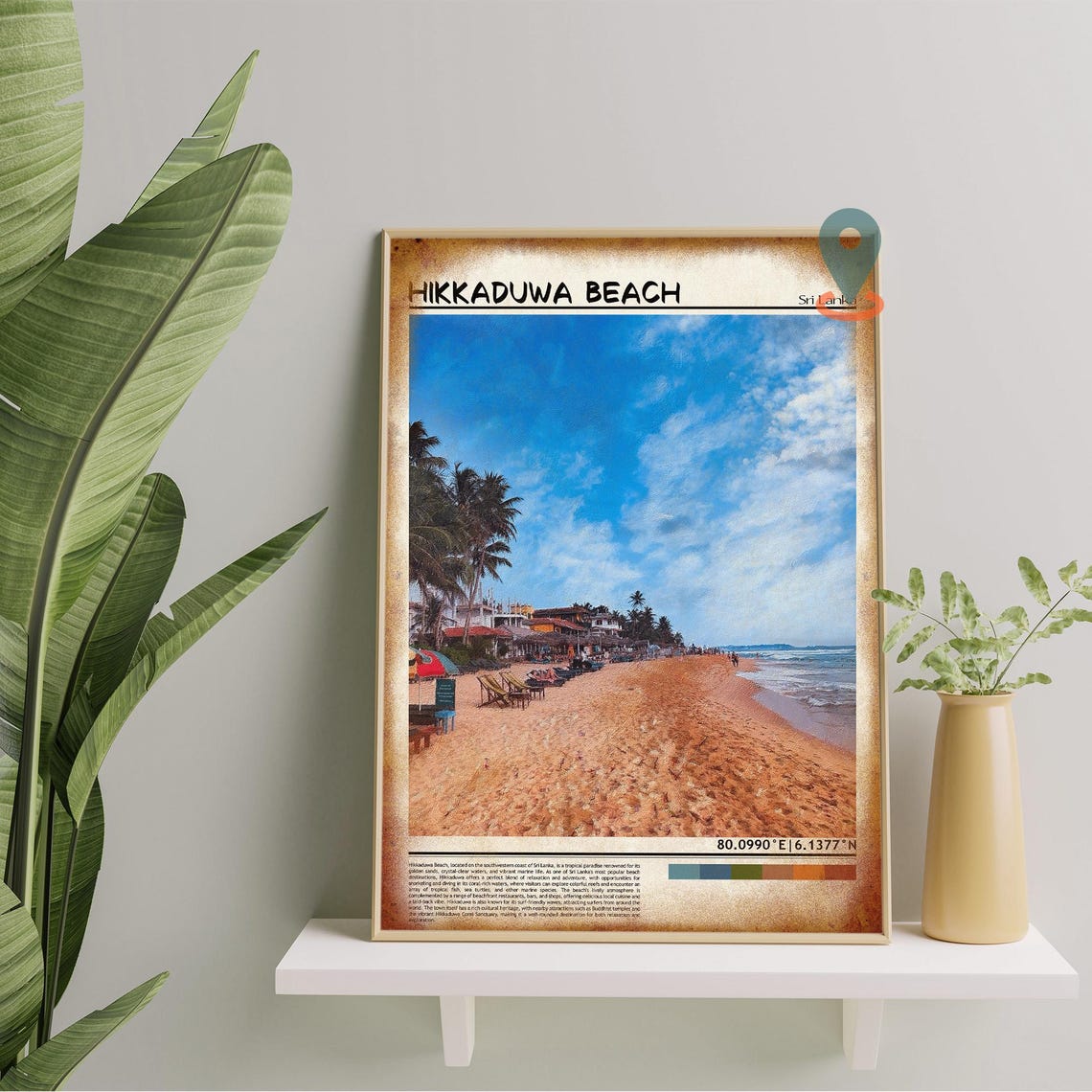 Hikkaduwa Beach Sri Lanka Tropical Golden Sand Ocean View Poster - Image 5
