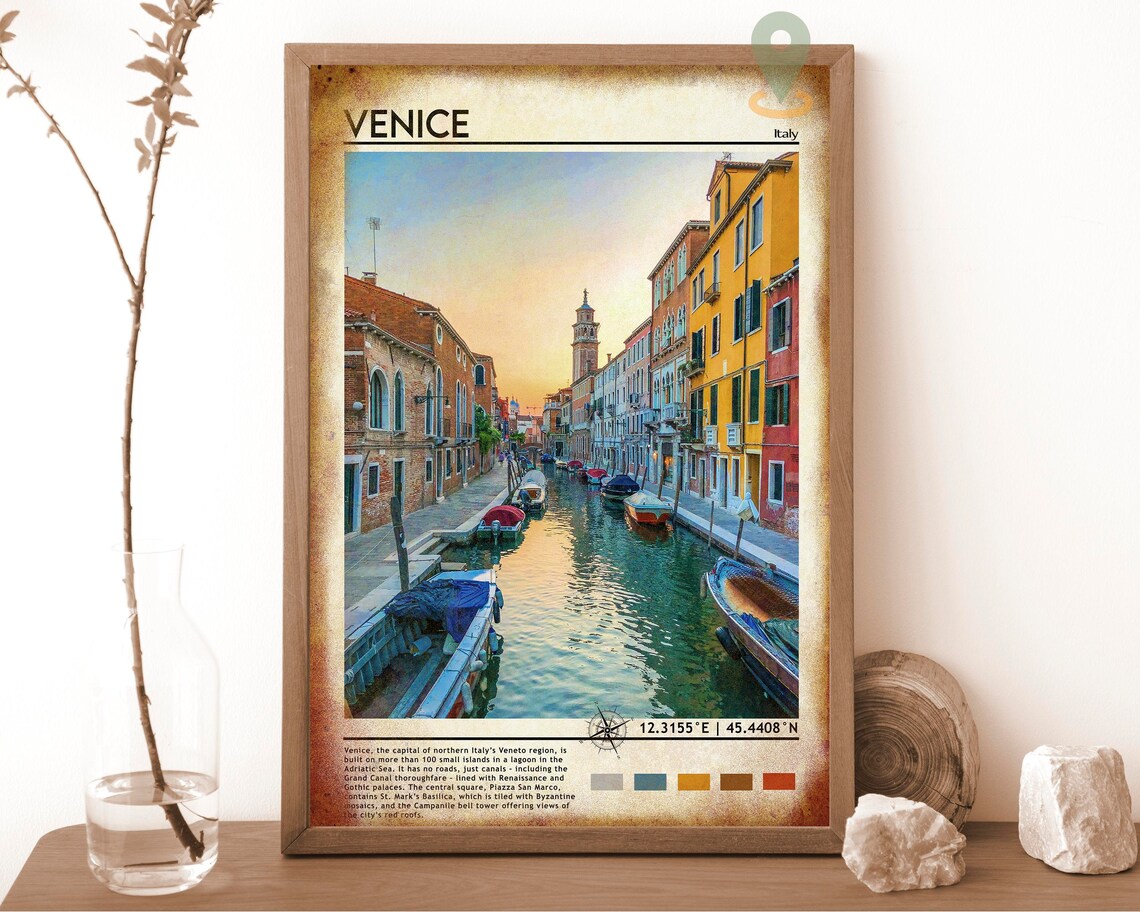 Venice Italy Sunset Canal Boats Photo Travel Poster Home Decor Art - Image 6