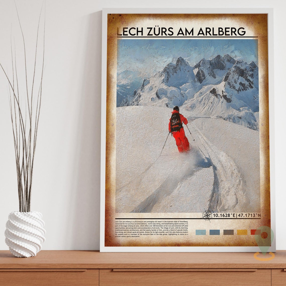 Lech Zurs am Arlberg Austria Powder Skiing Slope Winter Poster - Image 3