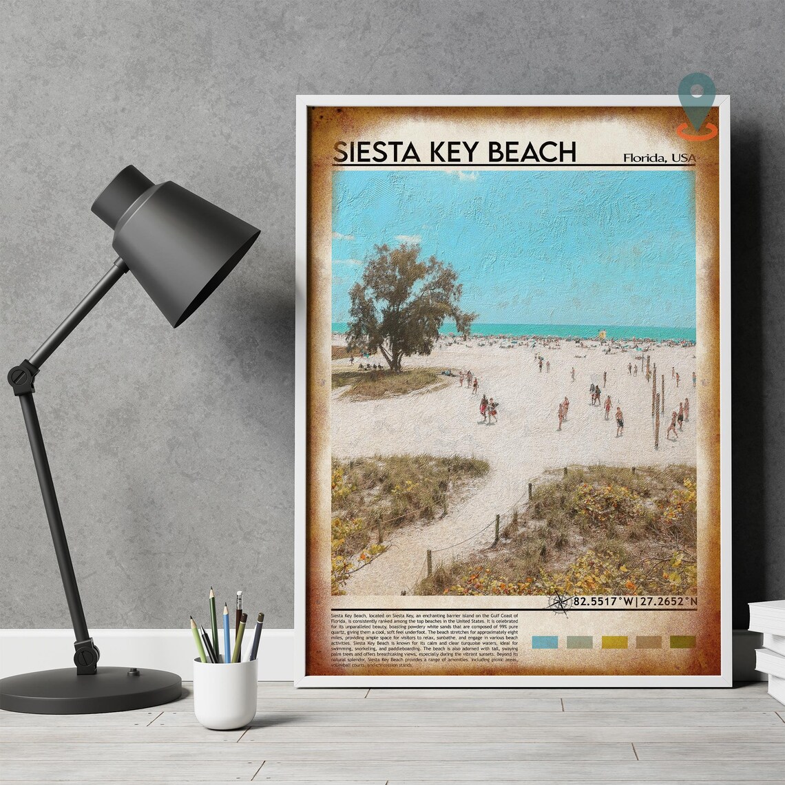 Siesta Key Beach Florida White Sand Photo Gulf Travel Wall Art - Image 4