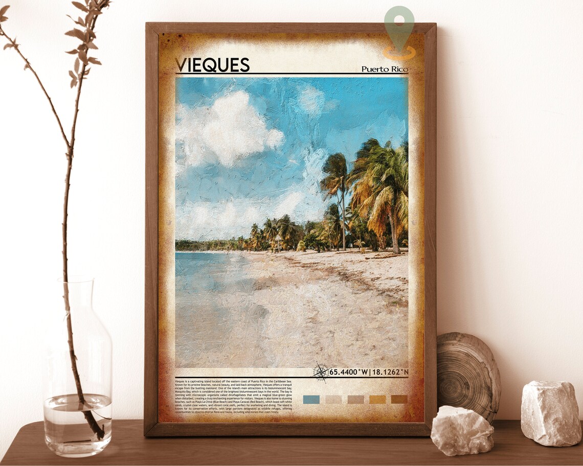 Vieques Puerto Rico Palm Beach Tropical Island Photo Art Poster - Image 6