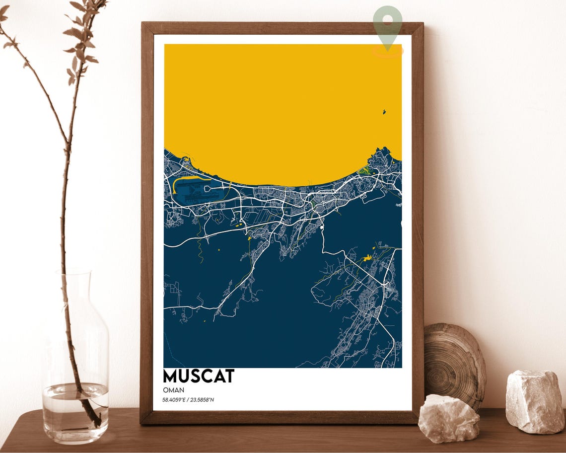 Muscat Map Muscat Map Print Muscat Wall Art Muscat Travel Poster Muscat Poster Muscat Photo Muscat City Map Muscat Oman Poster - Image 6