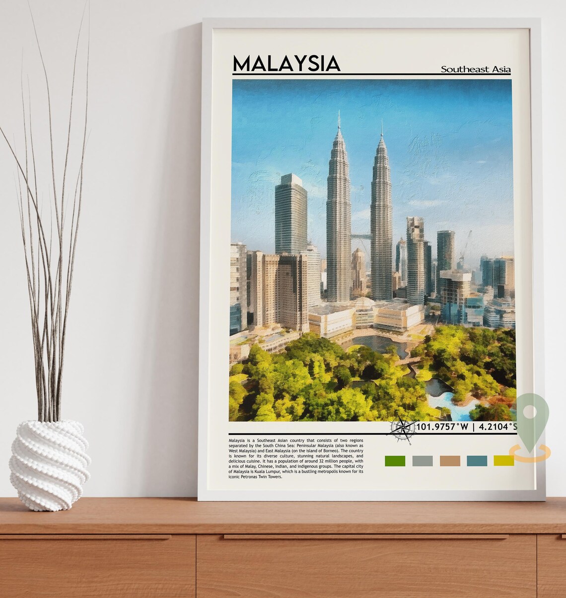 Malaysia Kuala Lumpur Petronas Twin Towers Skyline Photo Poster - Image 3