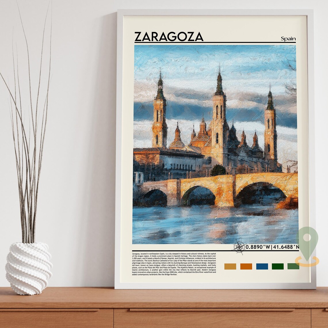 Zaragoza Print Zaragoza Poster Zaragoza Wall Art Zaragoza Travel Print Zaragoza Art Print Zaragoza Artwork Zaragoza Photo Spain Print - Image 5