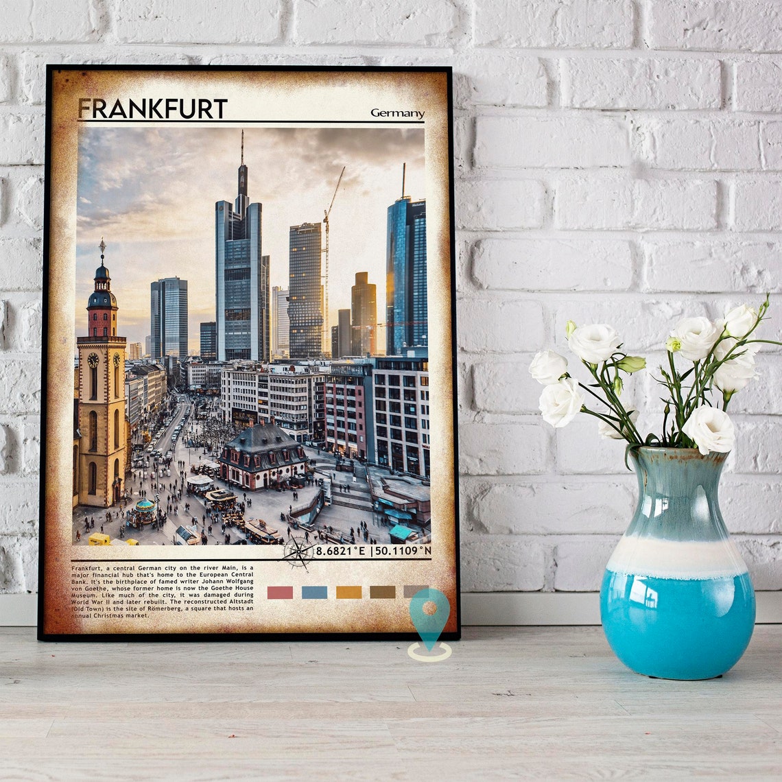 Frankfurt Print Frankfurt Art Frankfurt Poster Frankfurt Photo Frankfurt Print Art Frankfurt Painting Germany Poster Vintage Poster - Image 5