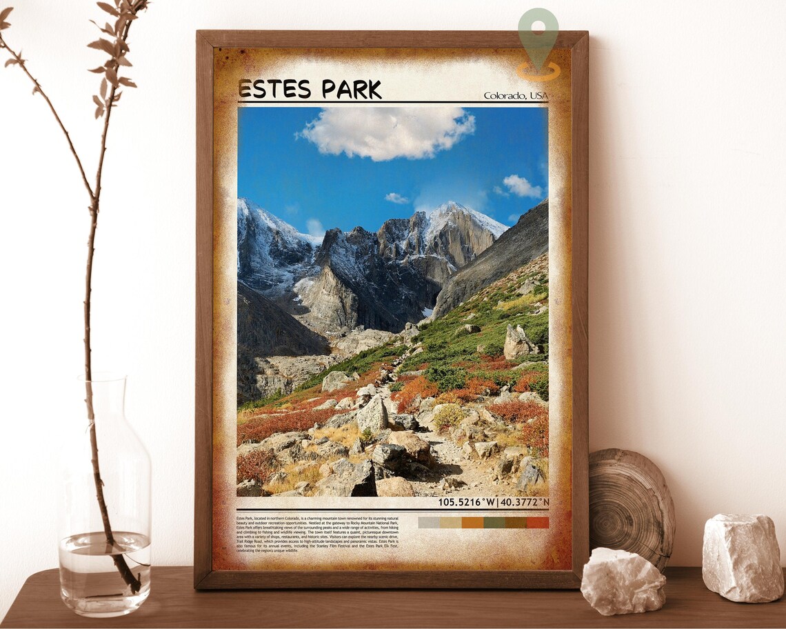 Estes Park Colorado Snowy Rocky Mountain Peaks Travel Poster - Image 6