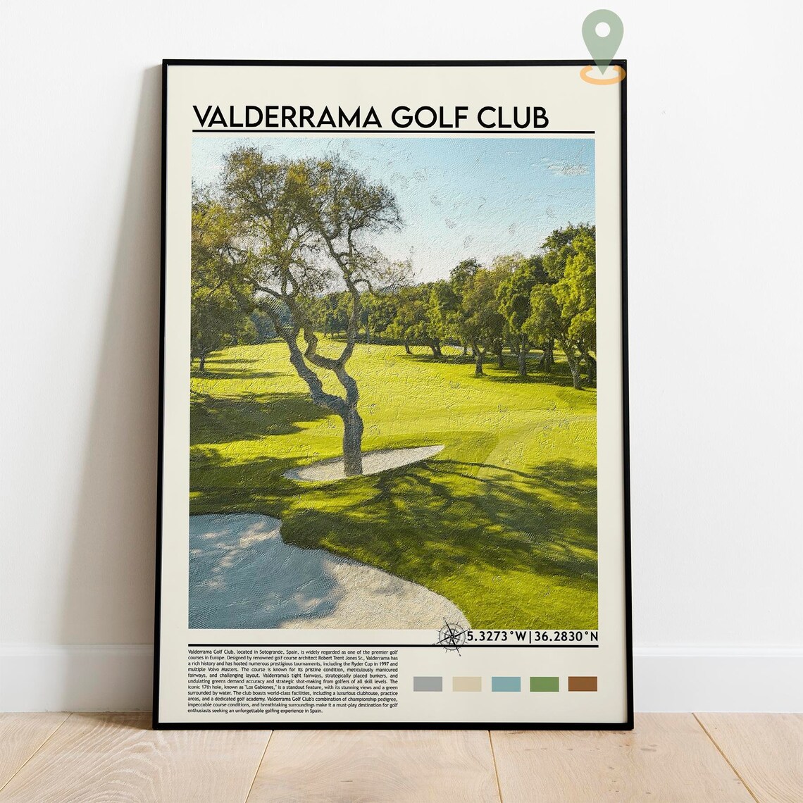 Valderrama Golf Club Spain Painted Fairway Vintage Golf Poster - Image 2