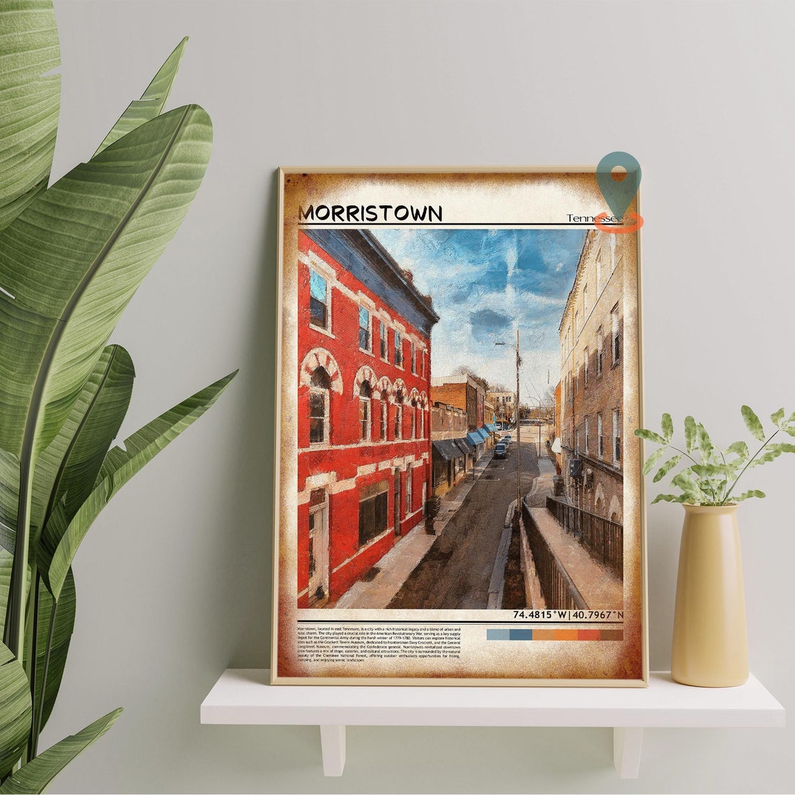 Morristown Tennessee Historic Downtown Street Architecture Poster - Image 4