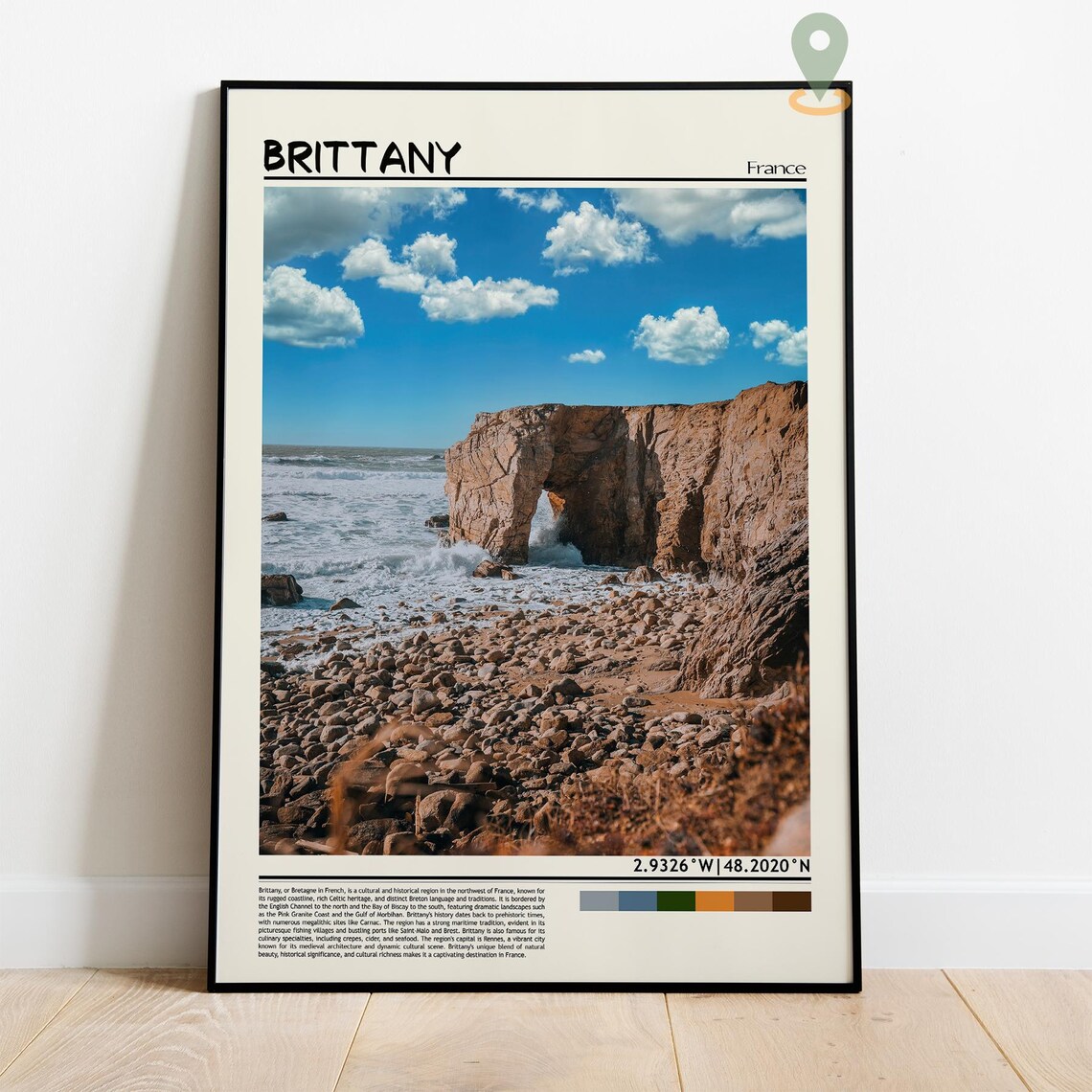 Brittany France Rugged Rocky Coastline Sea Arch Ocean Poster - Image 4