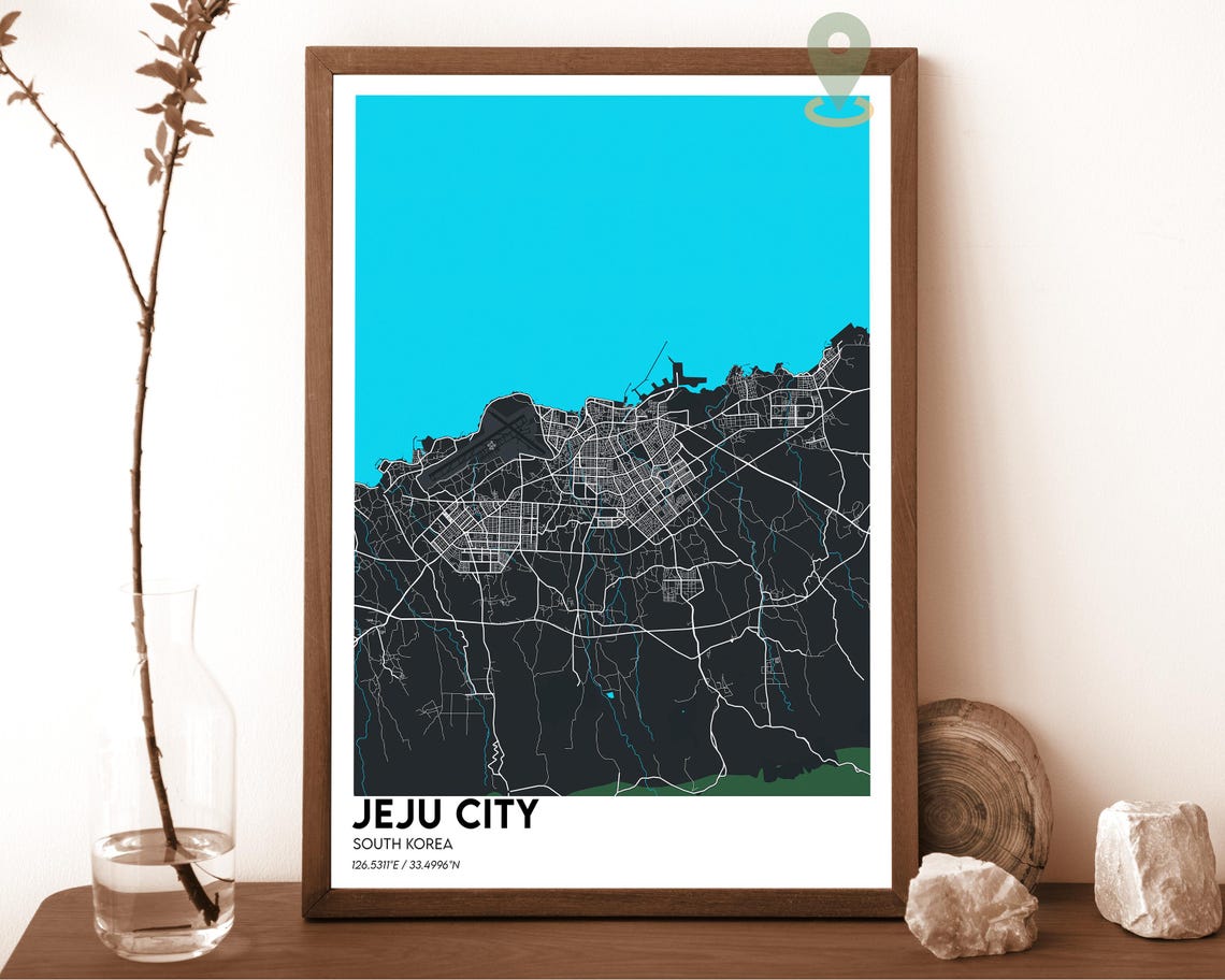 Jeju City Map Jeju City Map Print Jeju City Wall Art Jeju City Travel Poster Jeju City Poster Jeju City Photo Jeju City South Korea - Image 6
