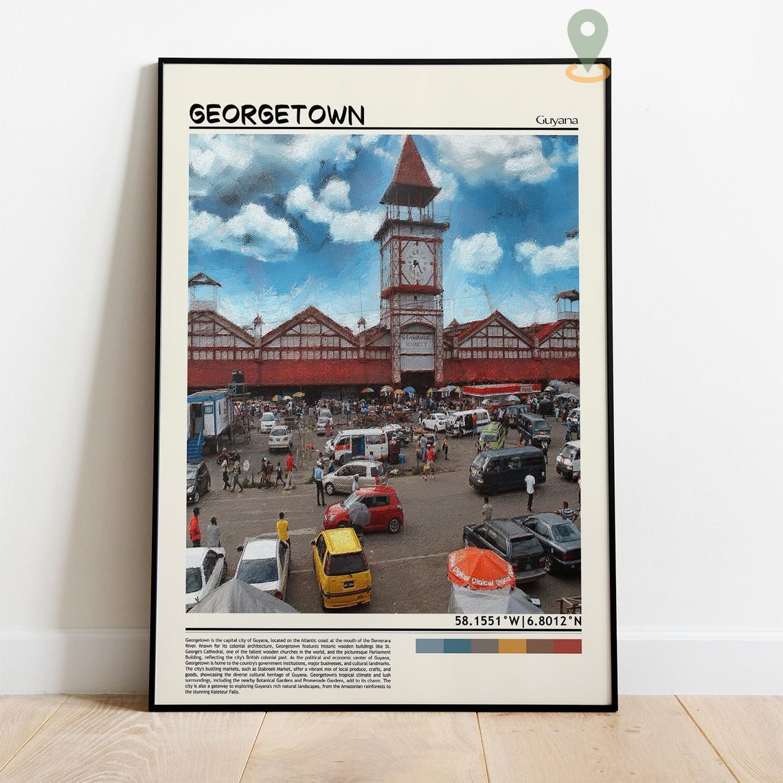 Georgetown Guyana Stabroek Market Historic Clock Tower Poster - Image 4