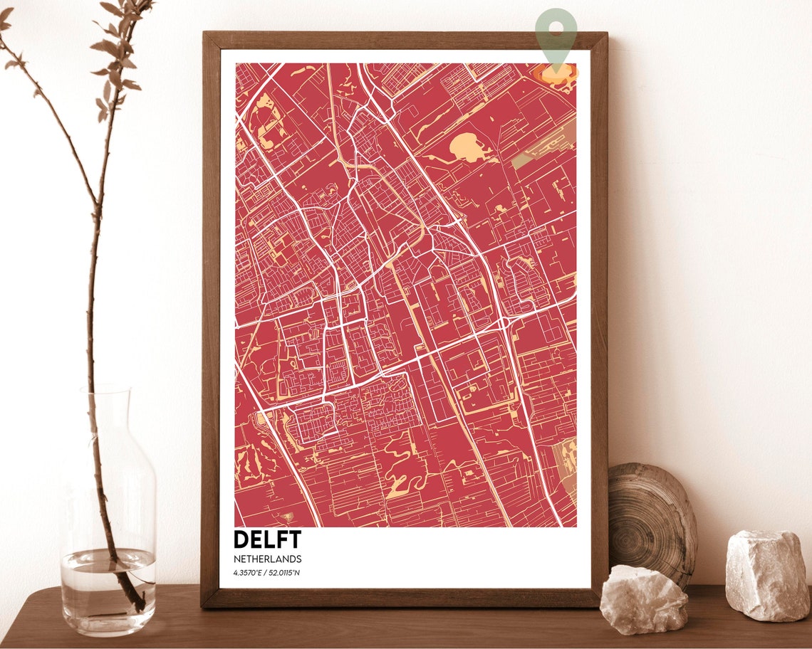 Delft Netherlands Minimalist Street Map Art Poster City Decor - Image 3