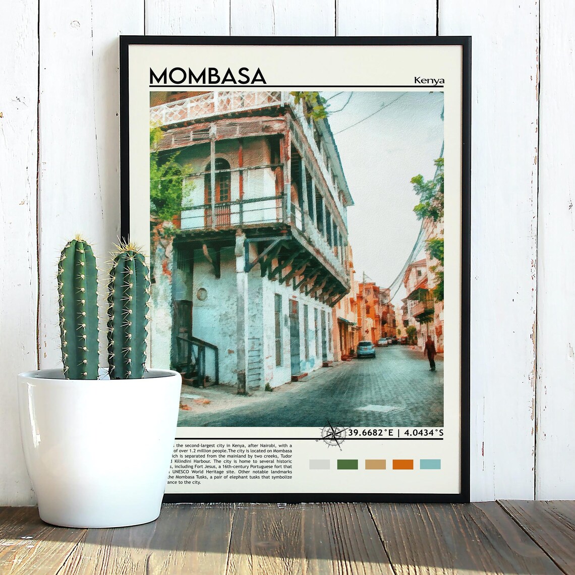 Mombasa Kenya Old Town Colonial Street Architecture Travel Poster - Image 3