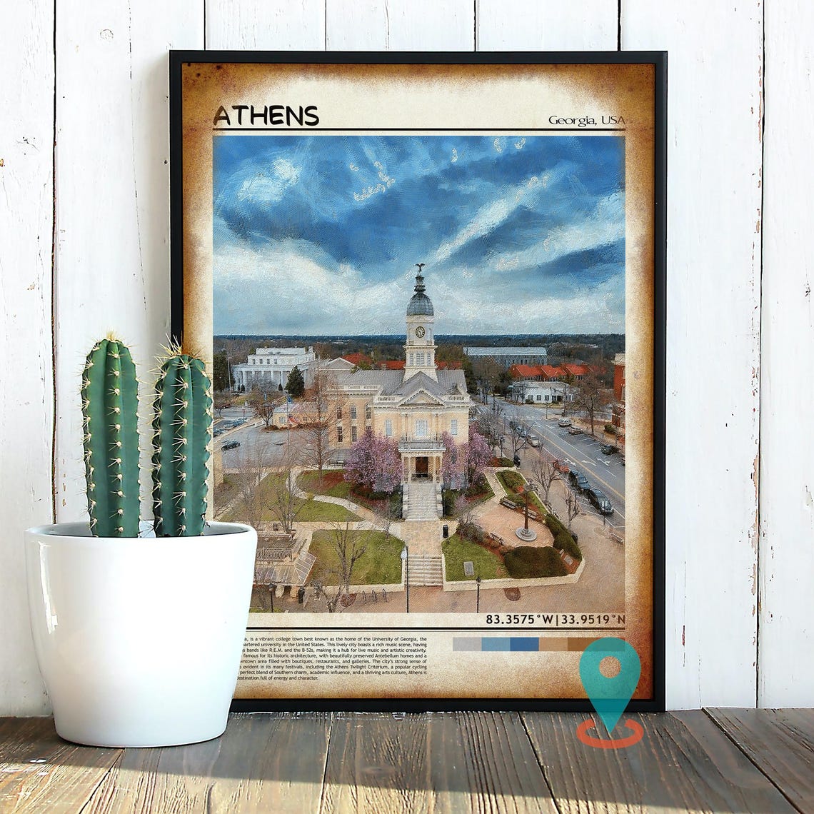 Athens Print Athens Wall Art Athens Poster Athens Photo Athens Poster Print Athens Travel Poster Athens Georgia Poster - Image 2