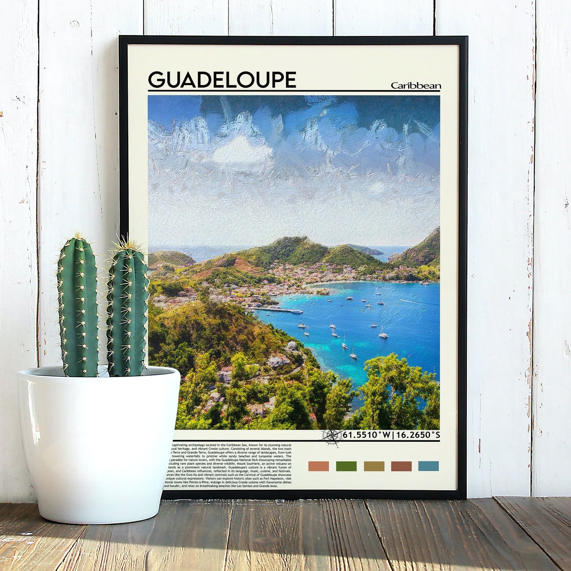 Guadeloupe Print Guadeloupe Poster Guadeloupe Wall Art Guadeloupe Travel Print Guadeloupe Art Print Guadeloupe Artwork Caribbean Print - Image 2