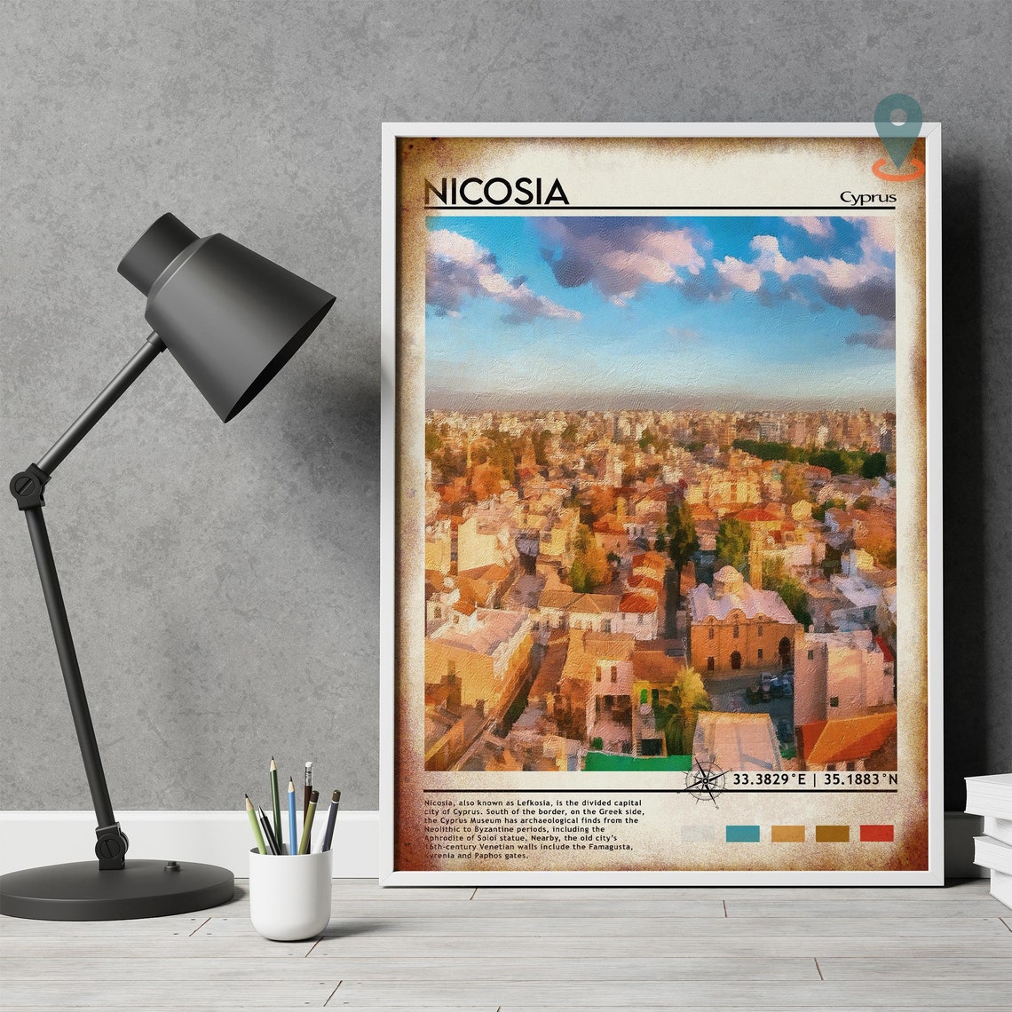 Nicosia Travel Print Vintage Poster Nicosia Art Nicosia Poster Nicosia Photo Nicosia Poster Print Nicosia Wall Art Cyprus Poster - Image 5