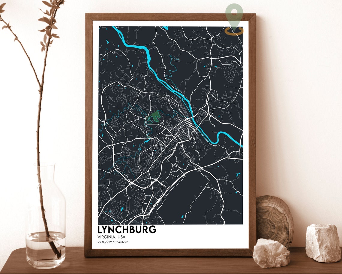 Lynchburg Map Lynchburg Map Print Lynchburg City Map Lynchburg Wall Art Lynchburg Travel Poster Lynchburg Poster Lynchburg Virginia - Image 6