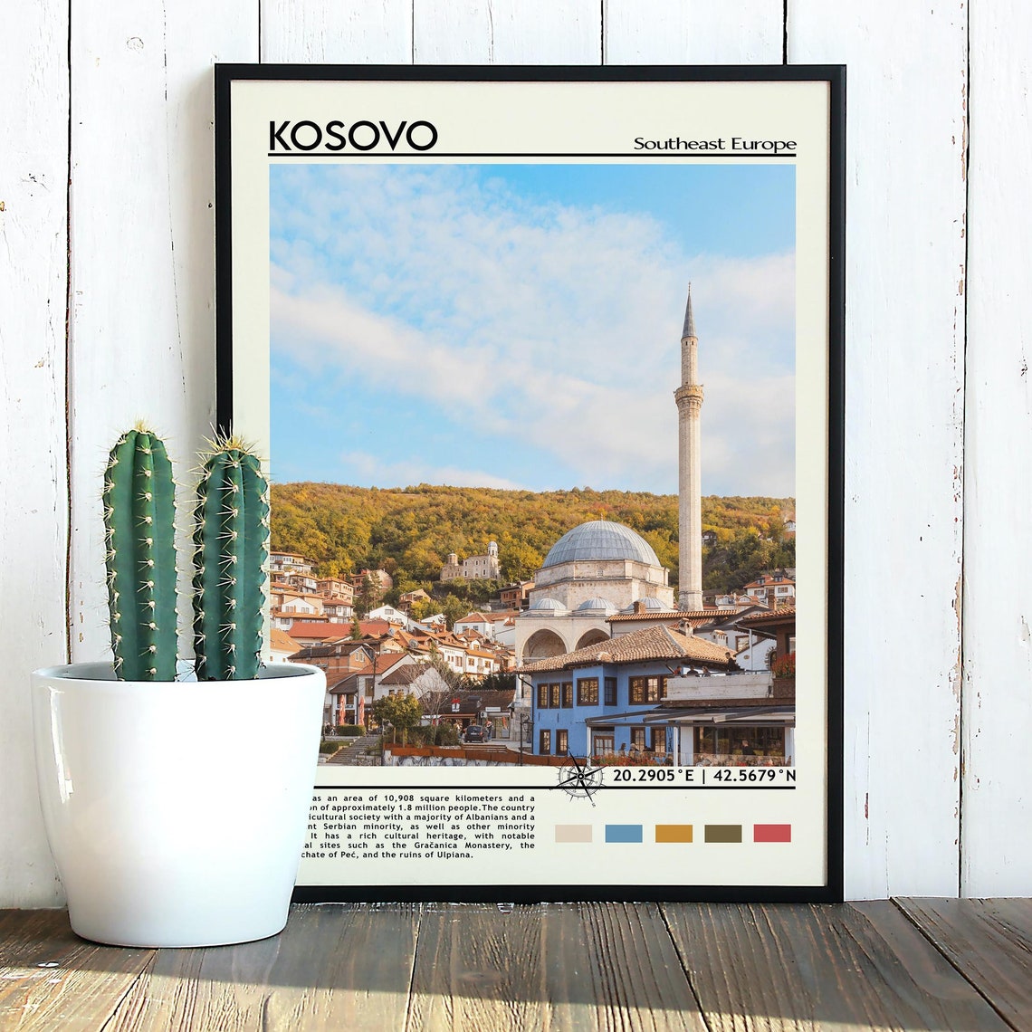 Kosovo Print Kosovo Art Kosovo Poster Kosovo Photo Kosovo Poster Print Kosovo Painting Pristina Poster Vintage Poster Kosovo Artwork - Image 3