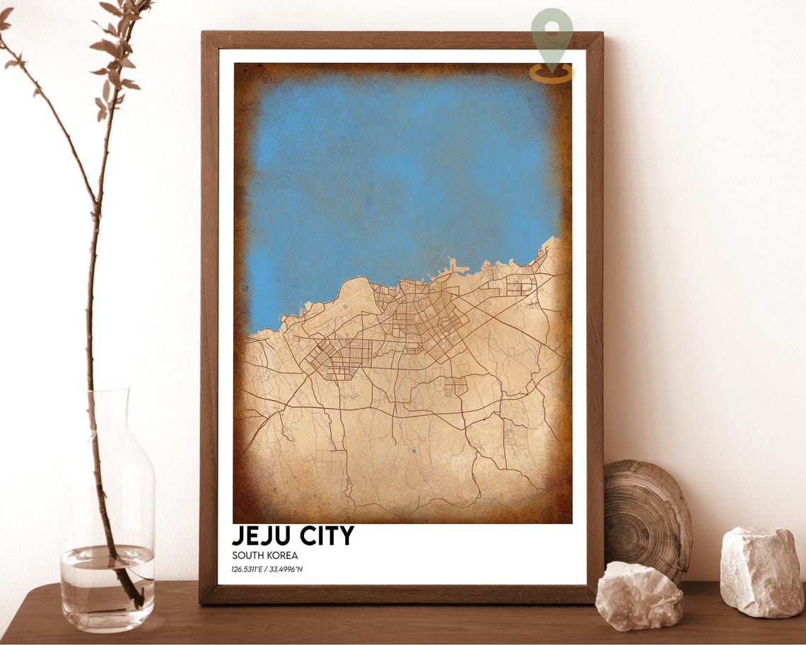 Jeju City Map Jeju City Map Print Jeju City Wall Art Jeju City Travel Poster Jeju City Poster Jeju City Photo Jeju City South Korea
