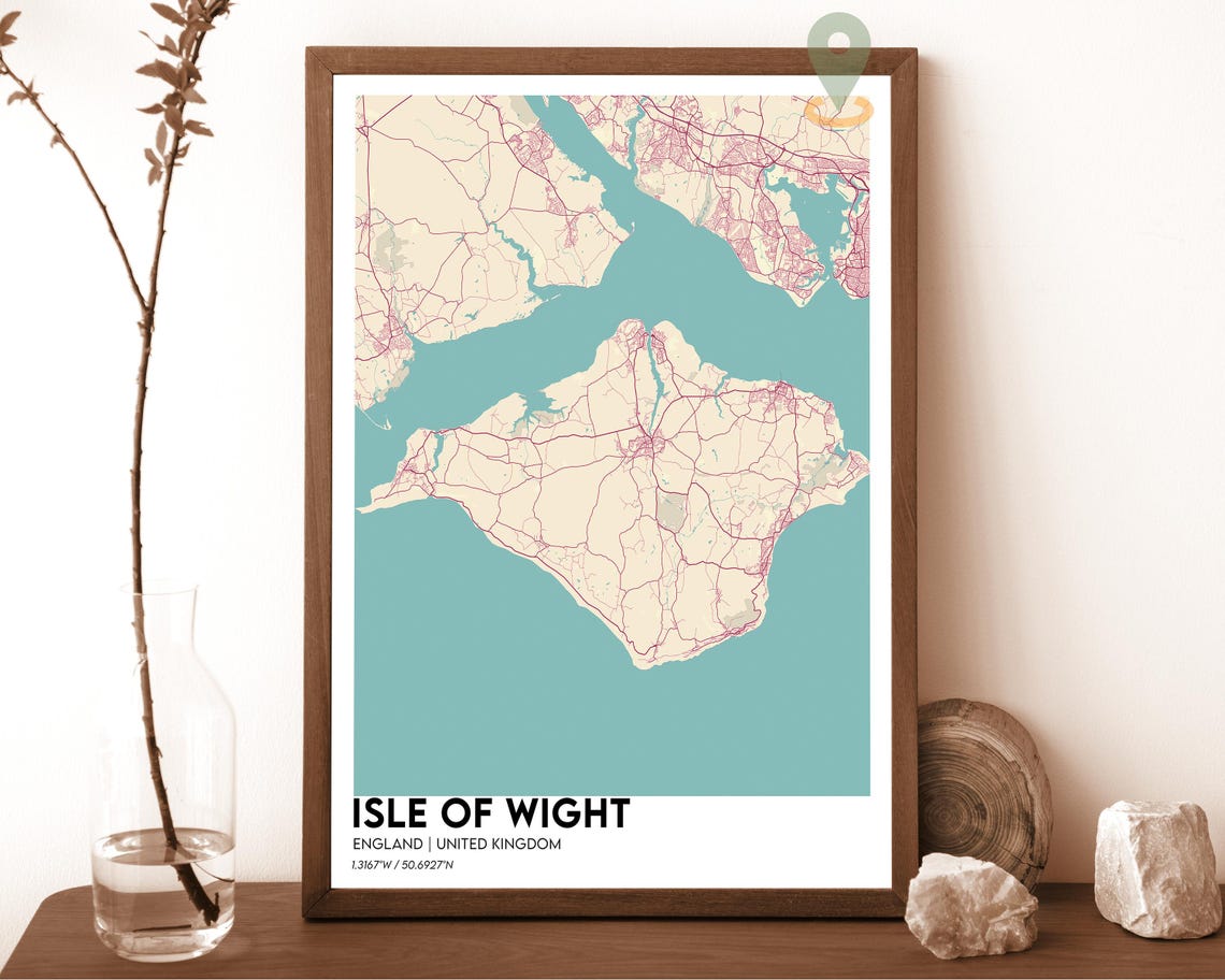 Isle Of Wight Map Isle Of Wight Map Print Isle Of Wight Wall Art Isle Of Wight Travel Poster Isle Of Wight Poster Isle Of Wight Photo - Image 6