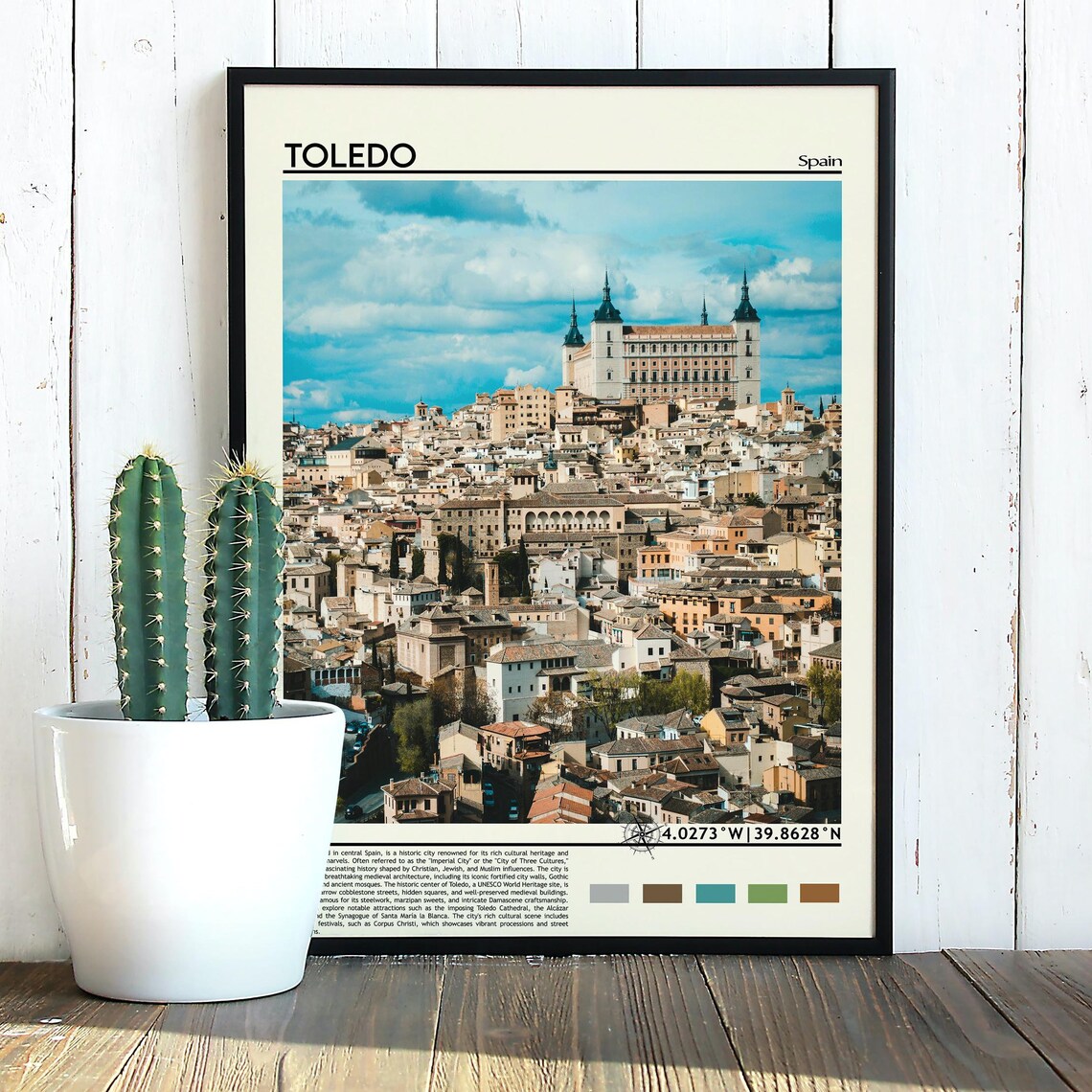 Historic Toledo Spain Alcazar Hilltop Old Town Travel Poster - Image 5