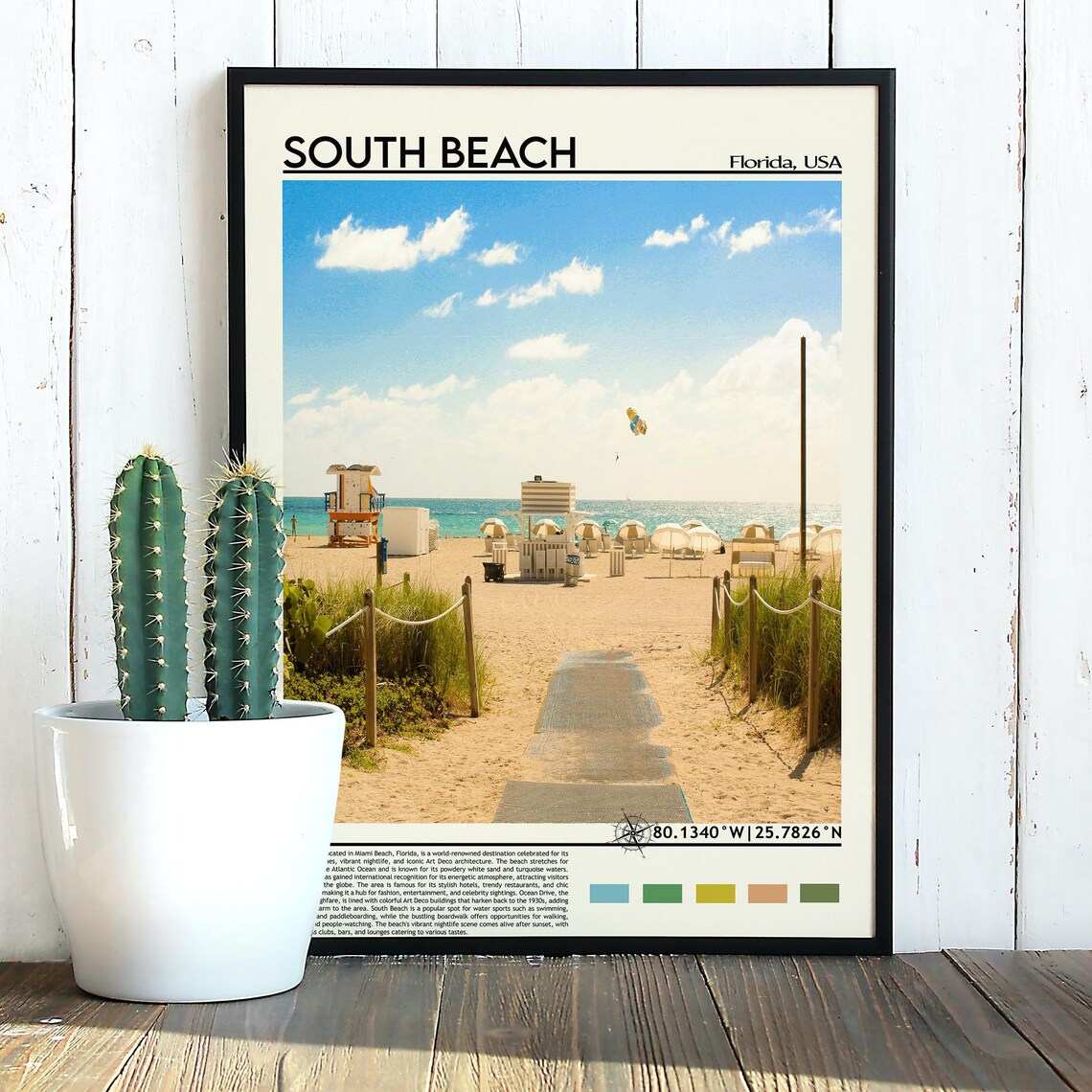South Beach Miami Florida Oceanfront Lifeguard Beach Travel Poster - Image 5