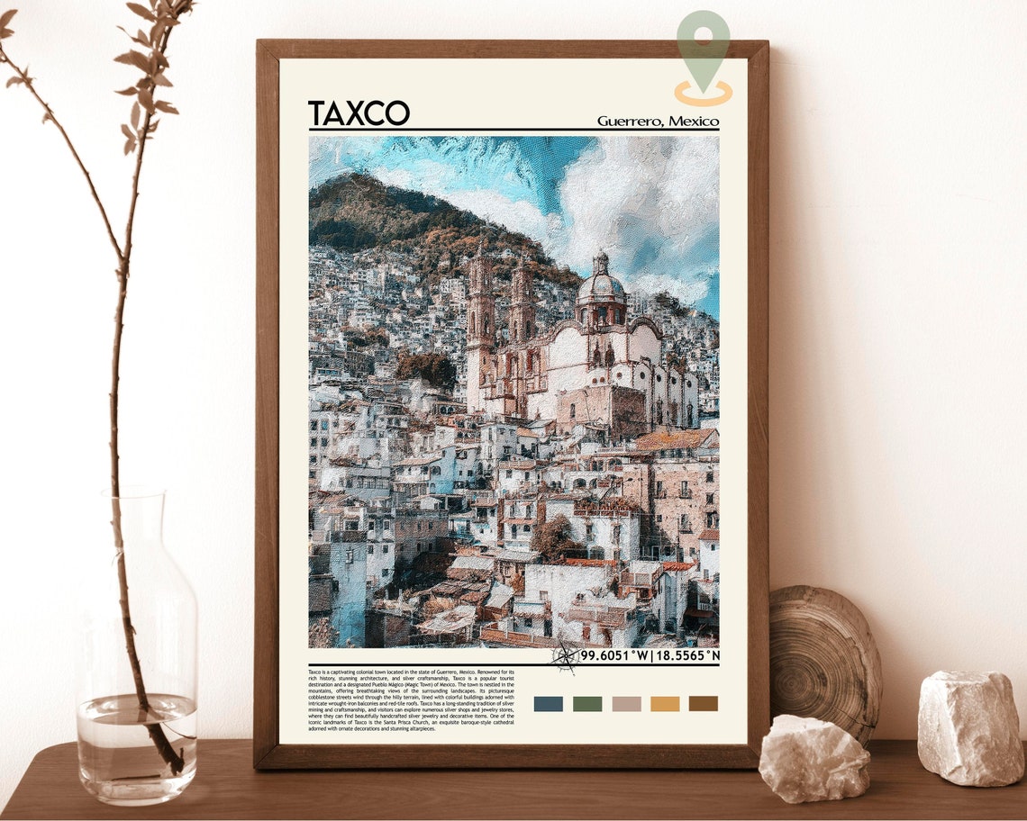 Taxco Print Taxco Poster Taxco Wall Art Taxco Travel Print Taxco Art Print Taxco Artwork Taxco Photo Mexico Print Taxco City Poster