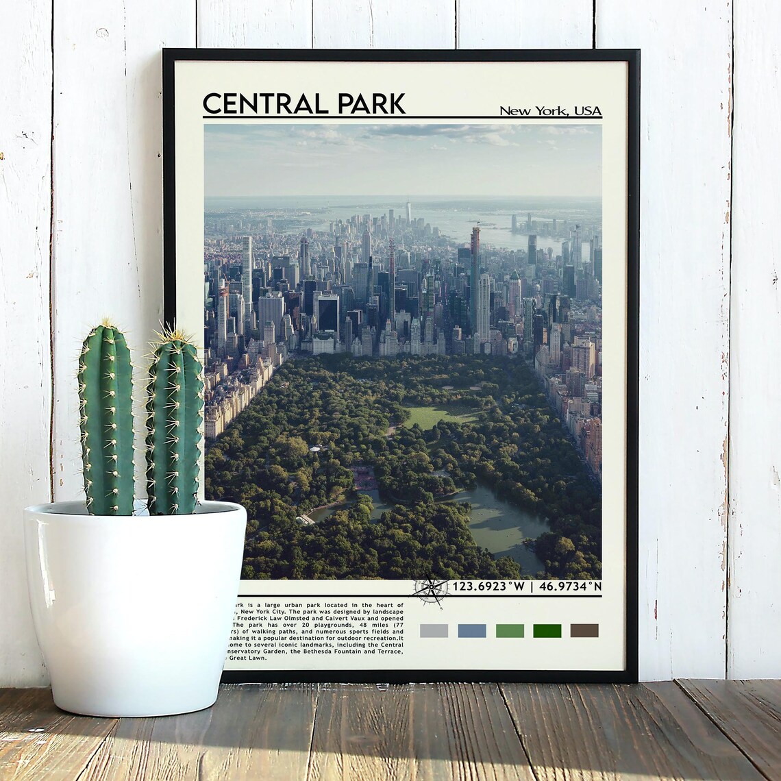 Central Park New York USA Aerial Manhattan Skyline Photo Poster - Image 3
