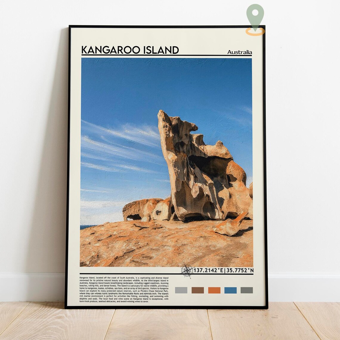Kangaroo Island Australia Remarkable Rocks Coastal Travel Poster - Image 2