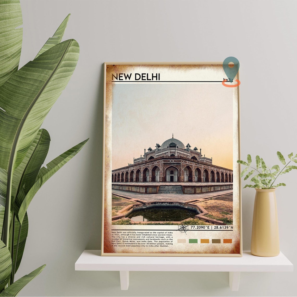 New Delhi Print New Delhi Art New Delhi Poster New Delhi Photo New Delhi Poster Print New Delhi Painting India Poster Vintage Poster - Image 2