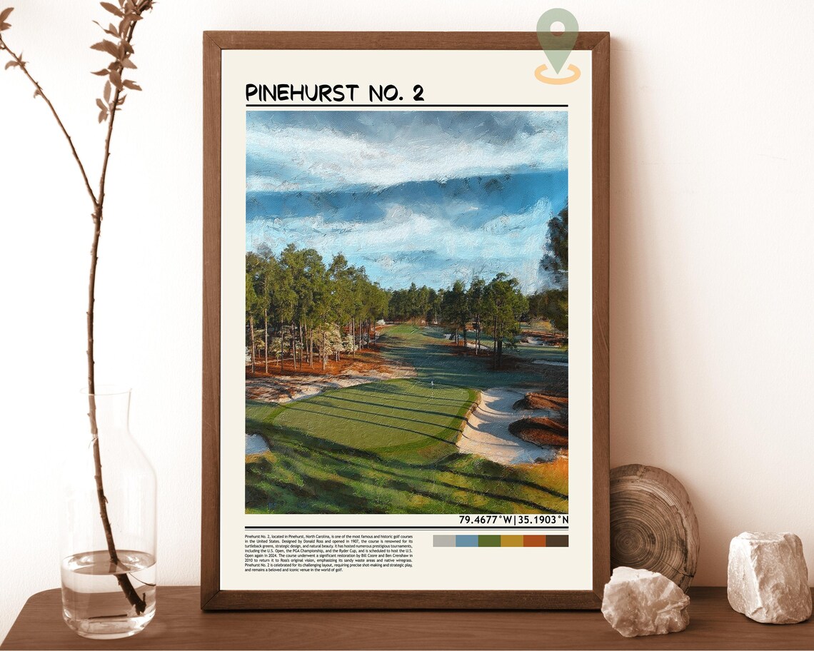 Pinehurst No 2 North Carolina Golf Course Fairway Sunset Art Poster