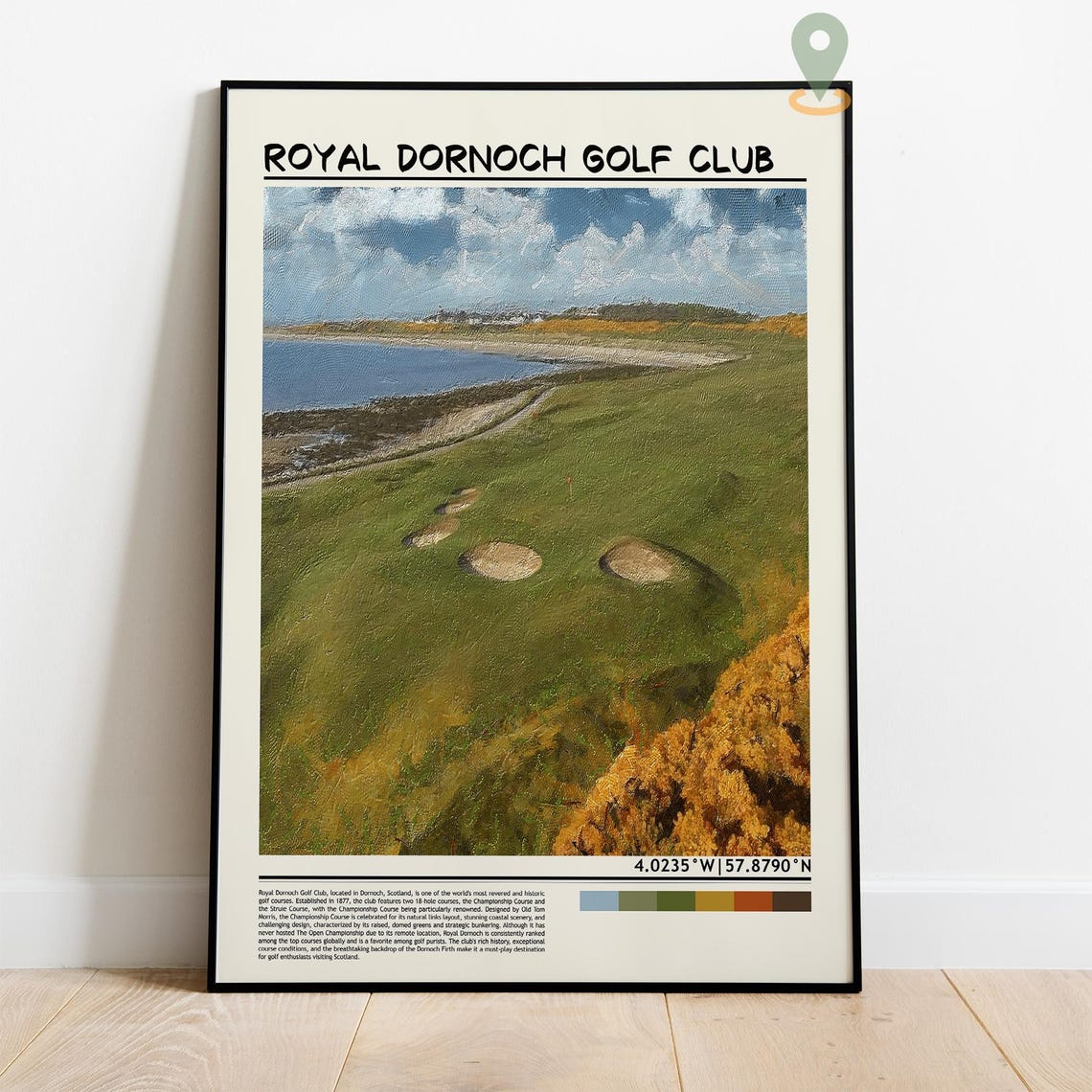 Royal Dornoch Golf Club Scotland Coastal Links Course Poster - Image 4