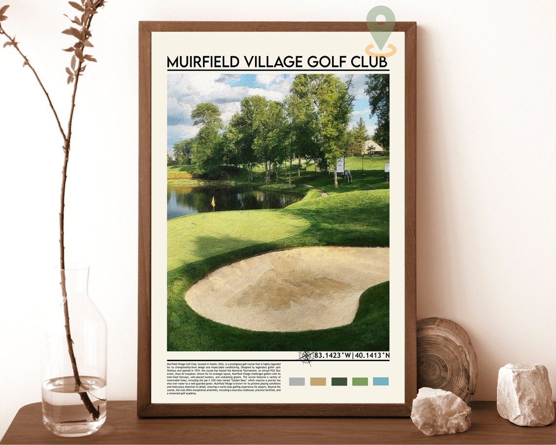 Muirfield Village Golf Club Ohio Championship Course Scene Poster