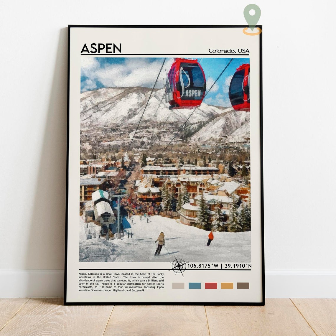 Aspen Print Aspen Art Aspen Poster Aspen Photo Aspen Poster Print Aspen Painting Aspen Travel Poster Aspen Wall Art Aspen Ski Resort - Image 4