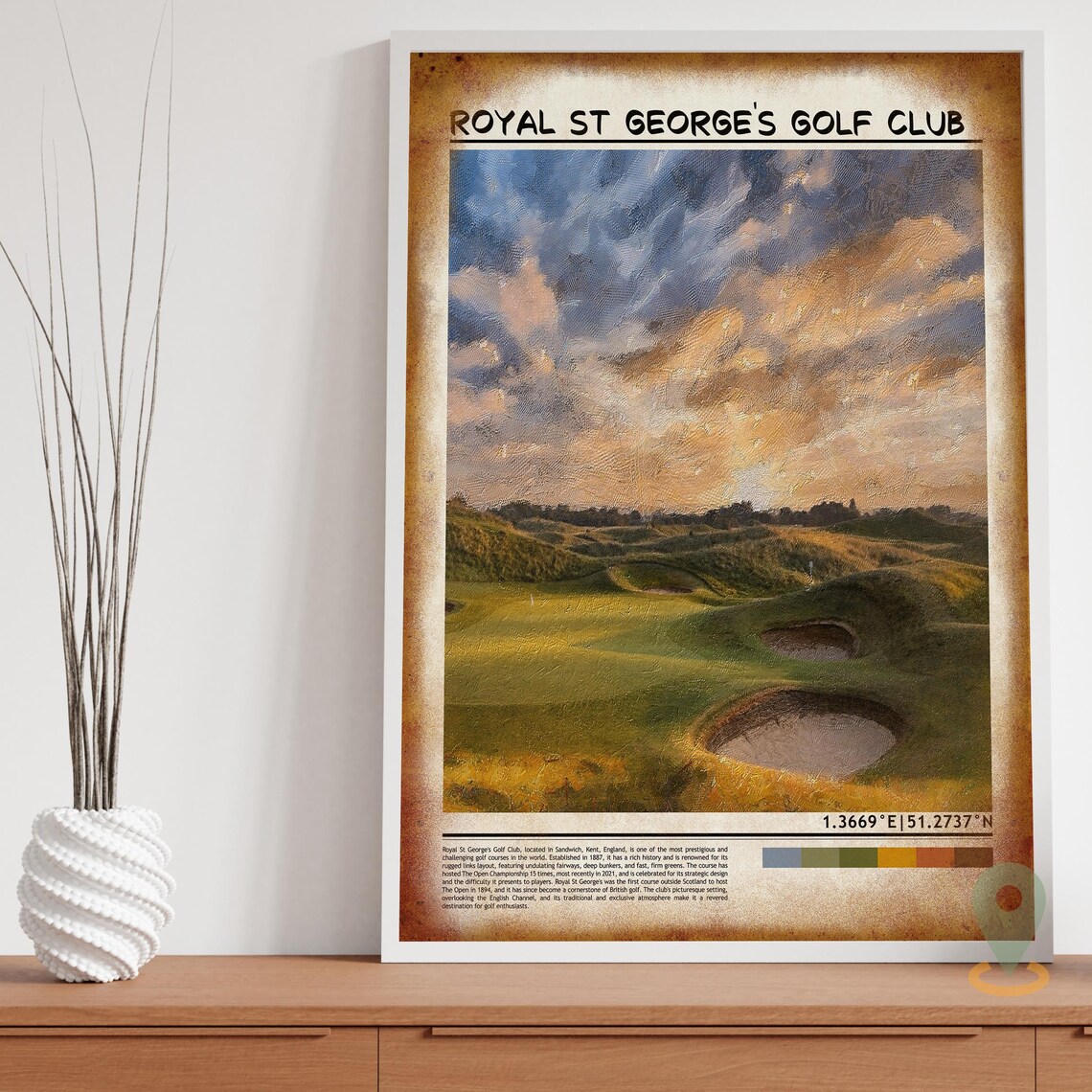 Royal St Georges Golf Club Golden Hour Links Open Championship Poster - Image 3