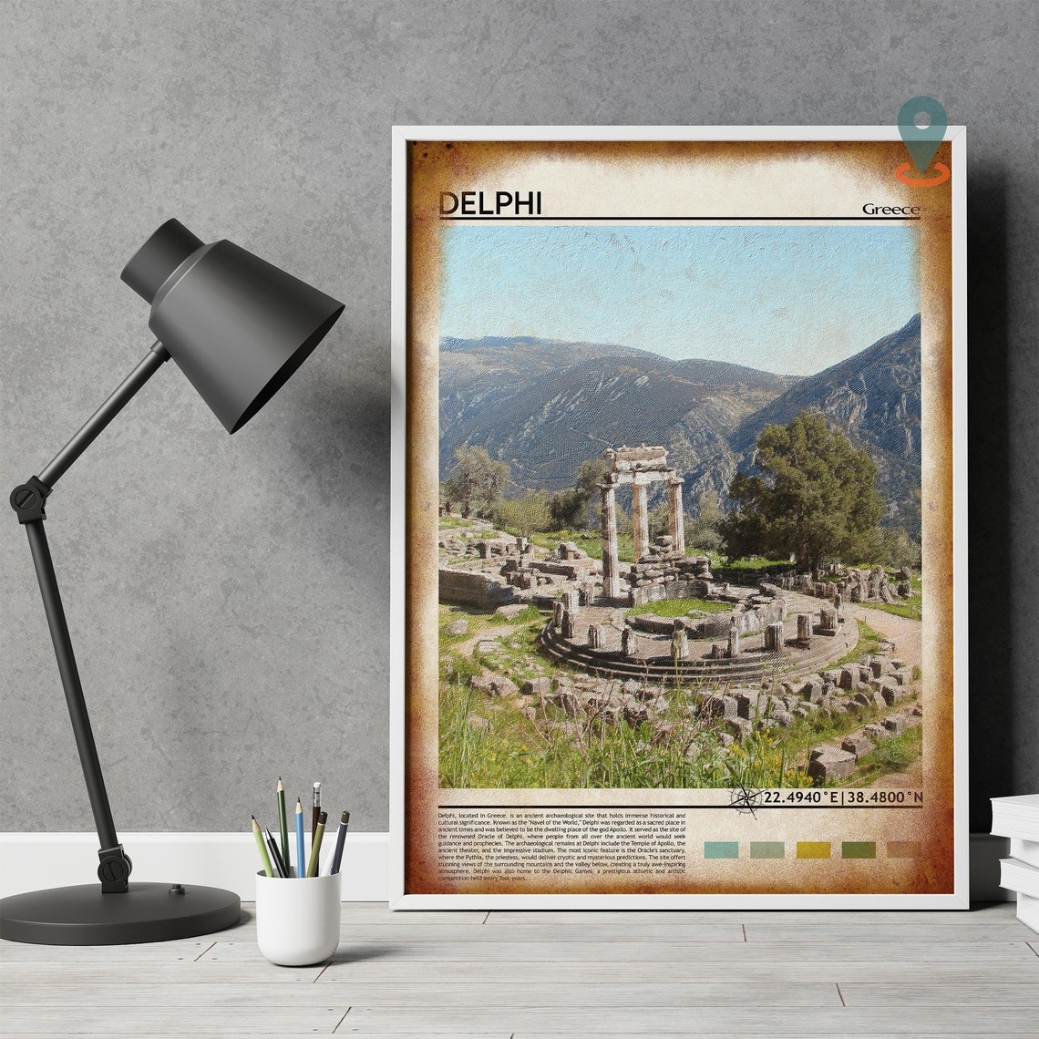 Delphi Greece Ancient Ruins Photo Poster Temple of Apollo Art - Image 4