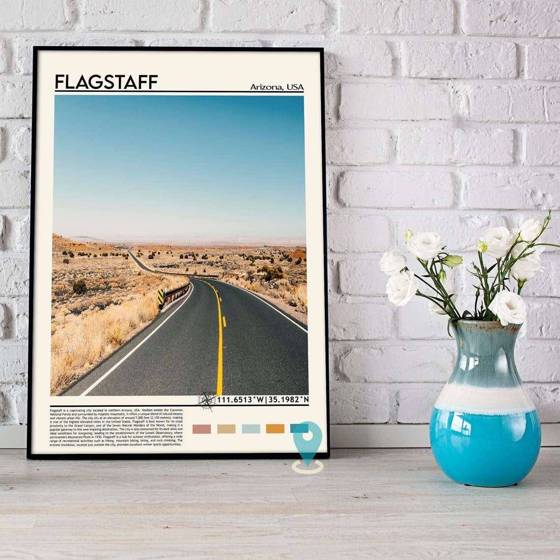 Flagstaff Arizona USA Desert Highway Open Road Vintage Poster - Image 5