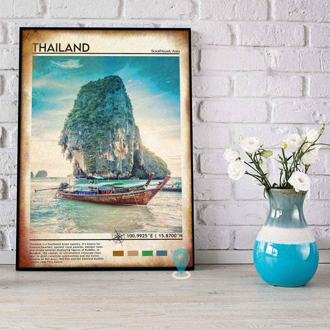 Thailand Print Vintage Poster Thailand Wall Art Thailand Poster Thailand Photo Thailand Poster Print Thailand Poster - Image 4