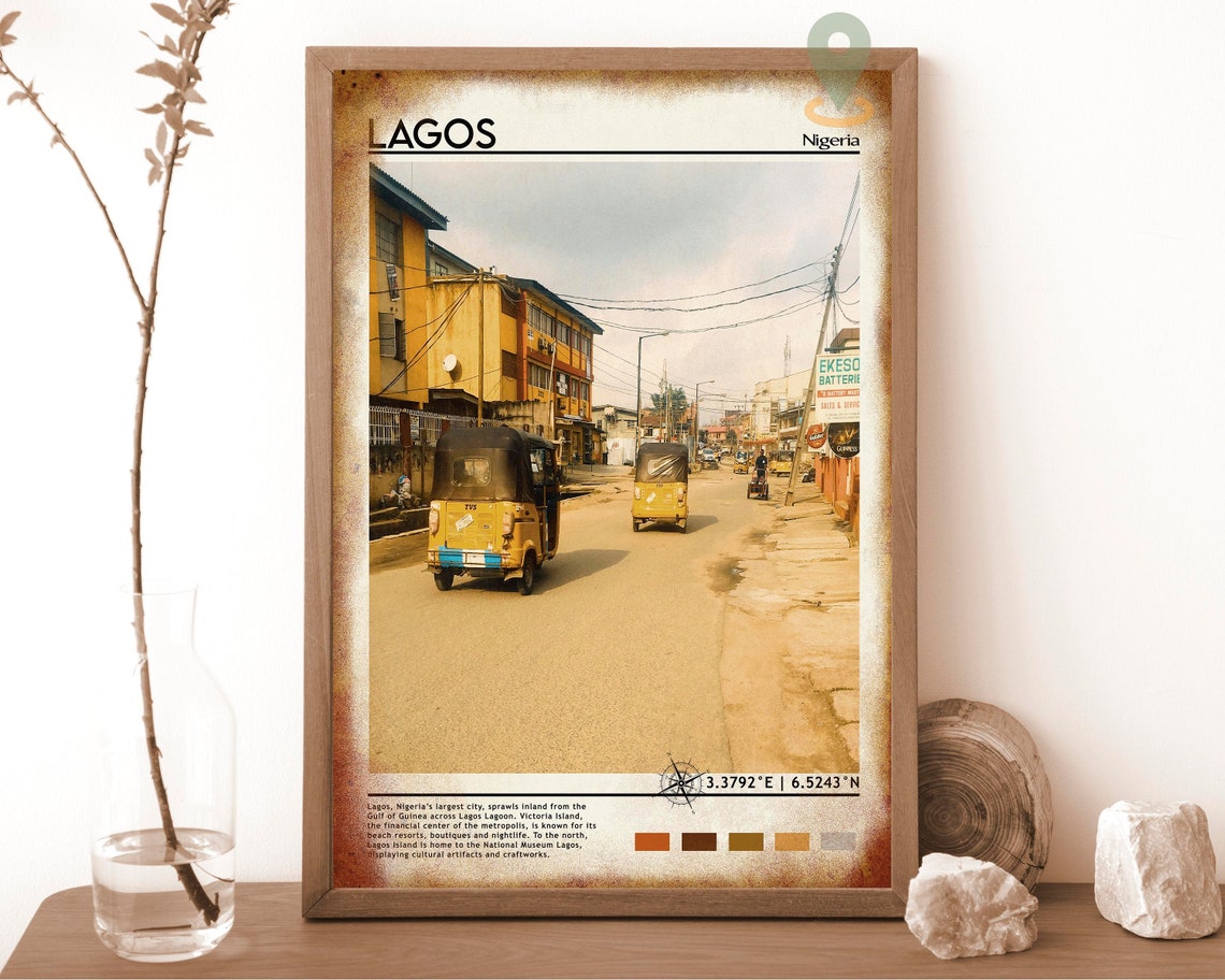 Lagos Print Vintage Lagos Poster Lagos Art Lagos Poster Lagos Photo Lagos Poster Print Lagos Painting Nigeria Poster Travel Gift - Image 6
