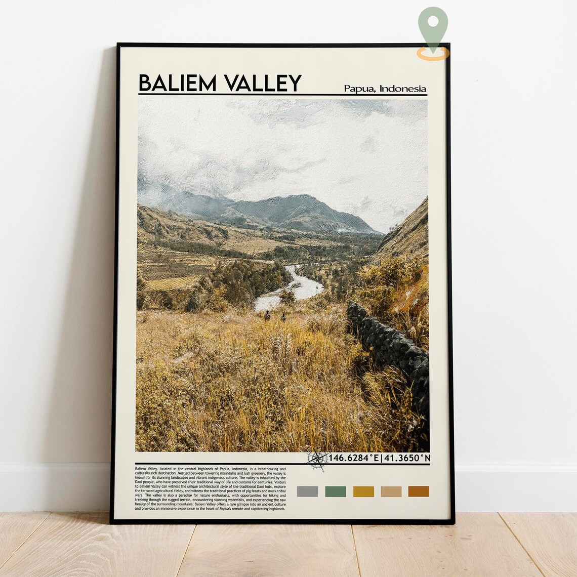 Baliem Valley Papua Indonesia Remote Highland Valley Travel Poster - Image 2