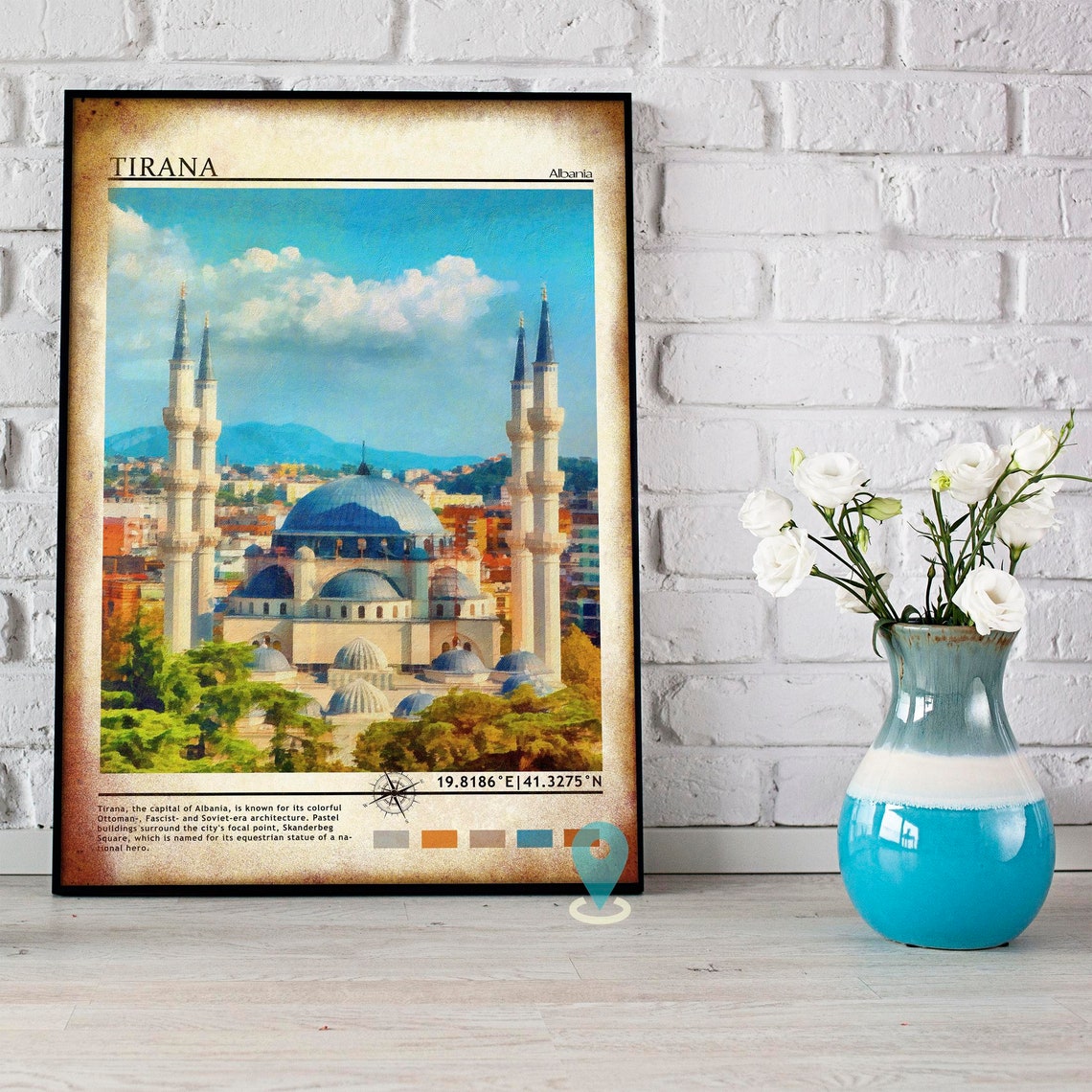 Tirana Travel Poster Tirana Print Tirana Wall Art Tirana Vintage Poster Tirana Photo Tirana Poster Print Tirana Art Albania Poster - Image 5