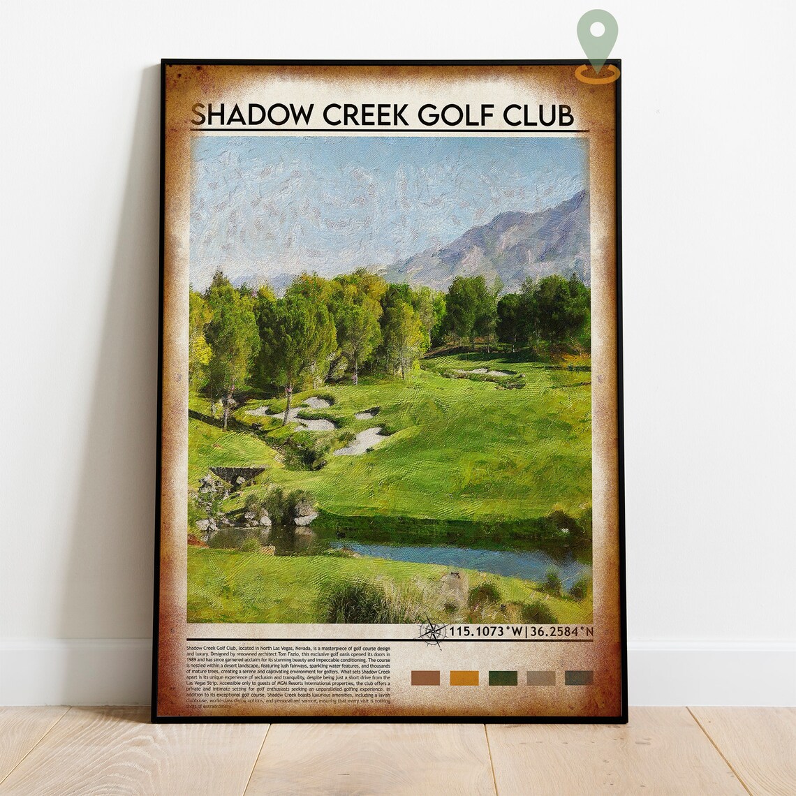 Shadow Creek Golf Club Las Vegas Fairway Painting Sports Poster - Image 4