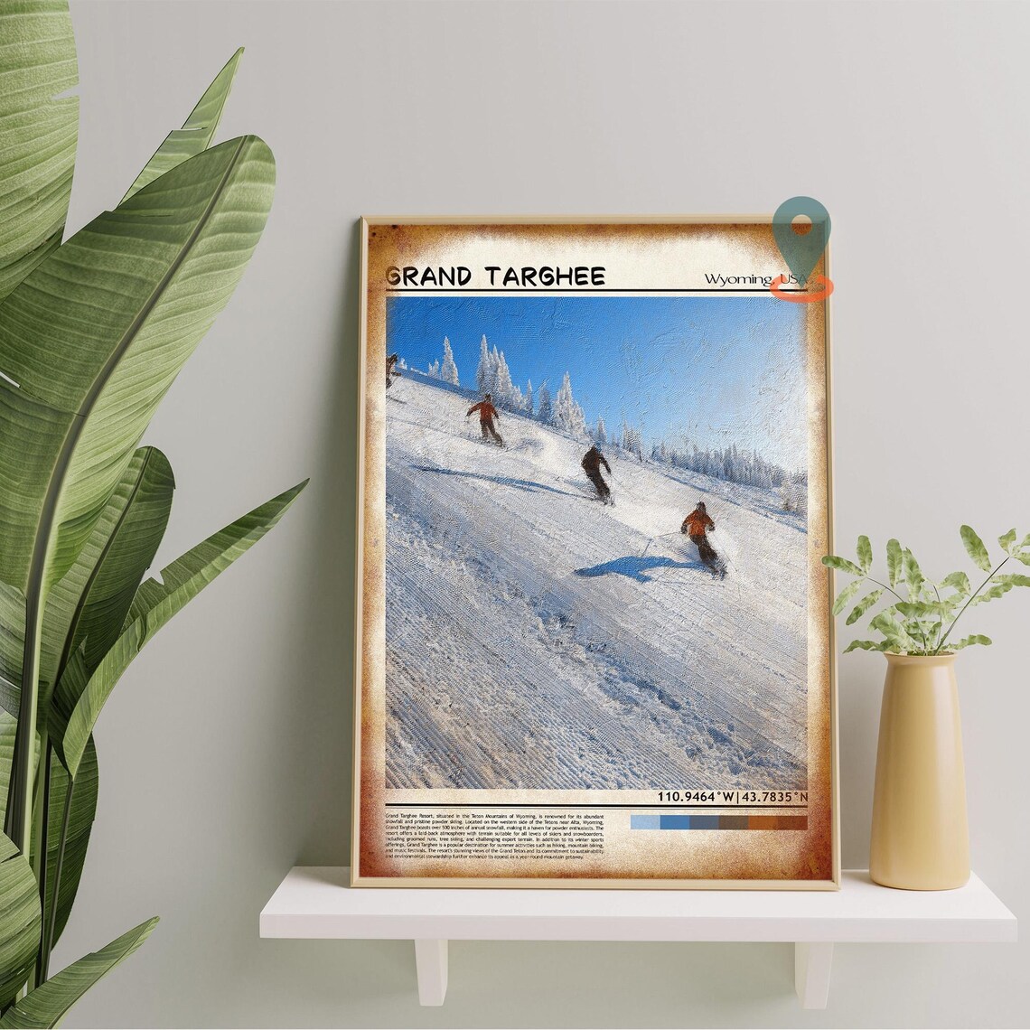 Grand Targhee Wyoming USA Powder Skiing Mountain Resort Poster - Image 4