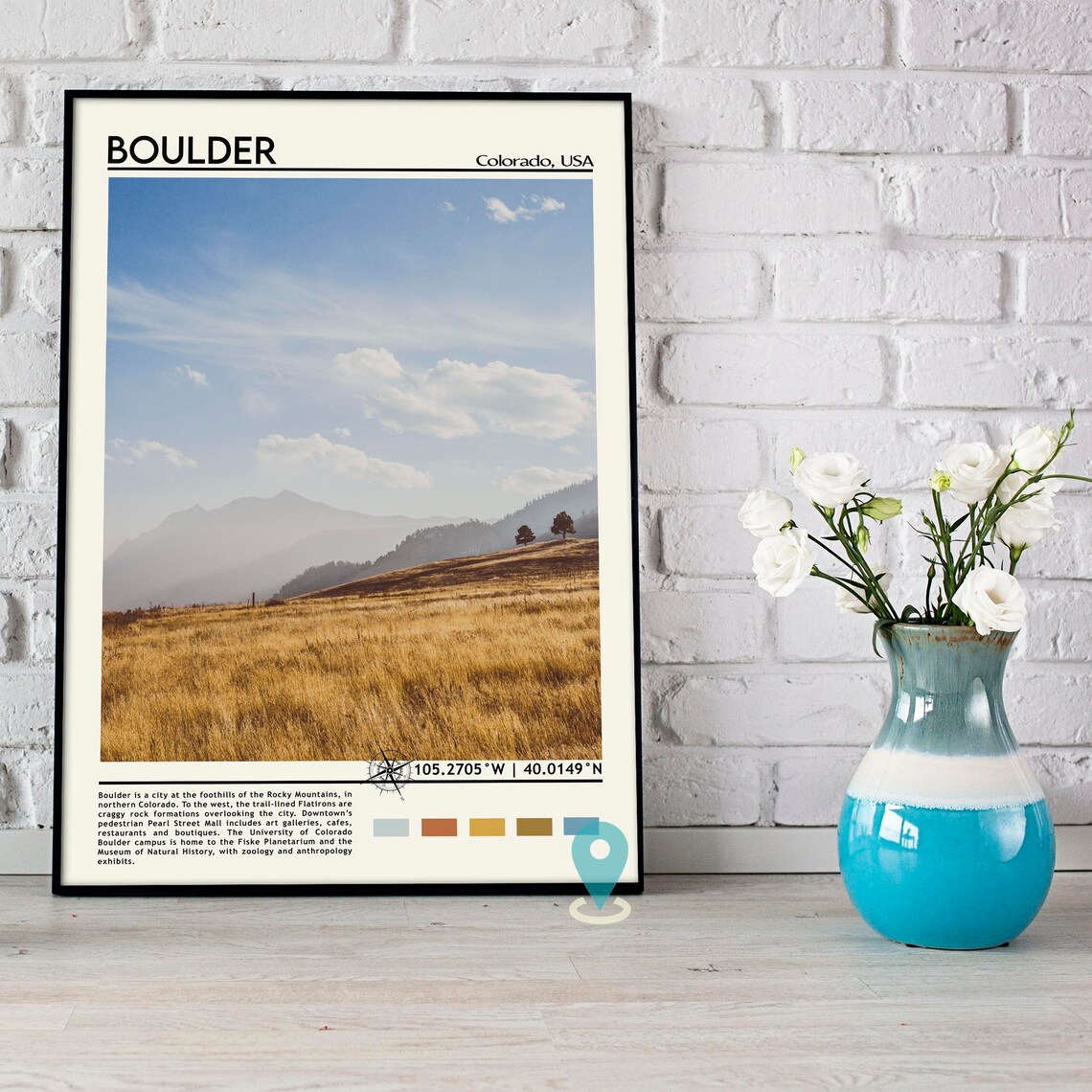 Boulder Colorado Golden Foothills Rocky Mountains View Poster - Image 4