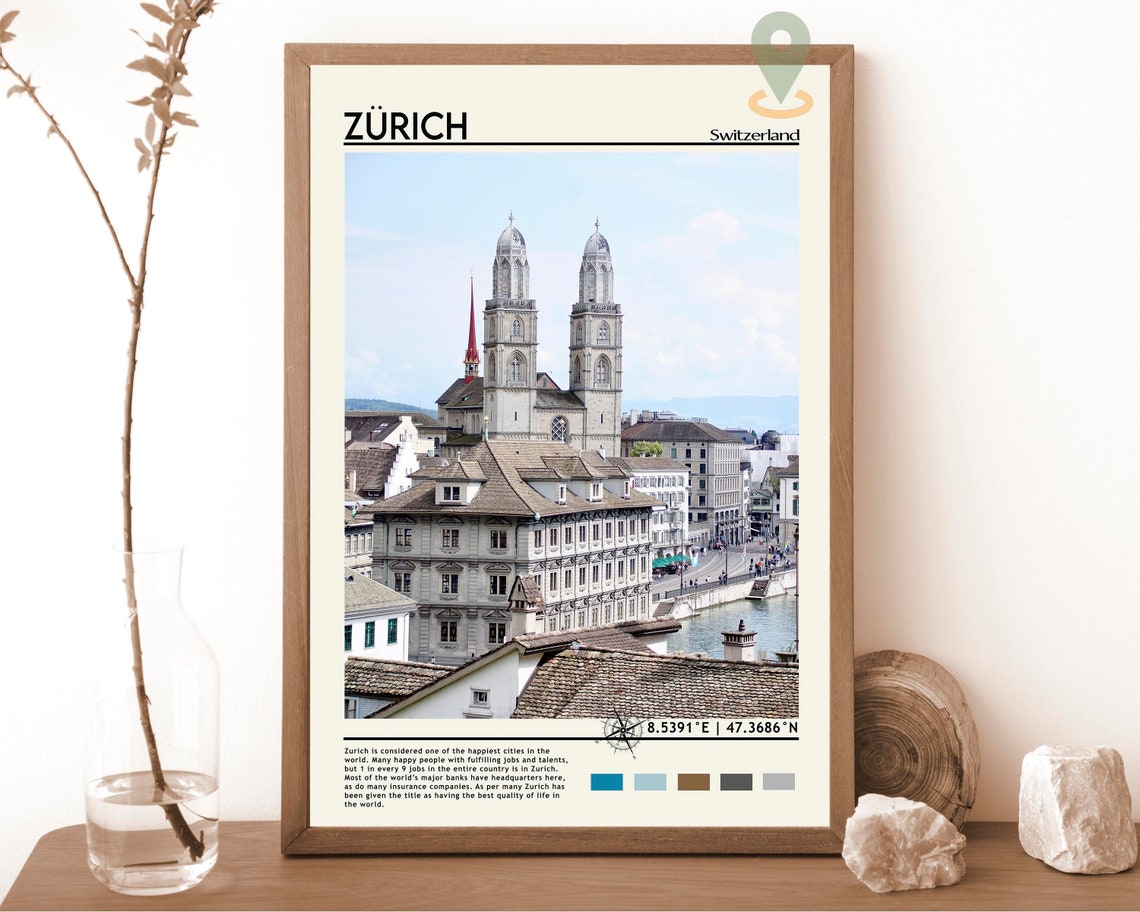 Zurich Print Vintage Poster Zurich Wall Art Zurich Poster Zurich Photo Zurich Poster Print Zurich Wall Decor Switzerland Art