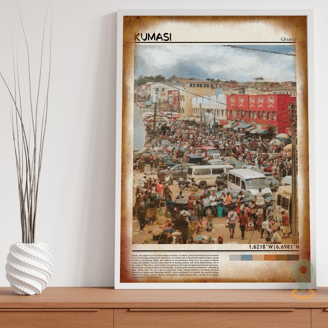 Kumasi Print Kumasi Wall Art Kumasi Poster Kumasi Photo Kumasi Poster Print Kumasi Travel Poster Kumasi Ghana Kumasi City Poster - Image 3