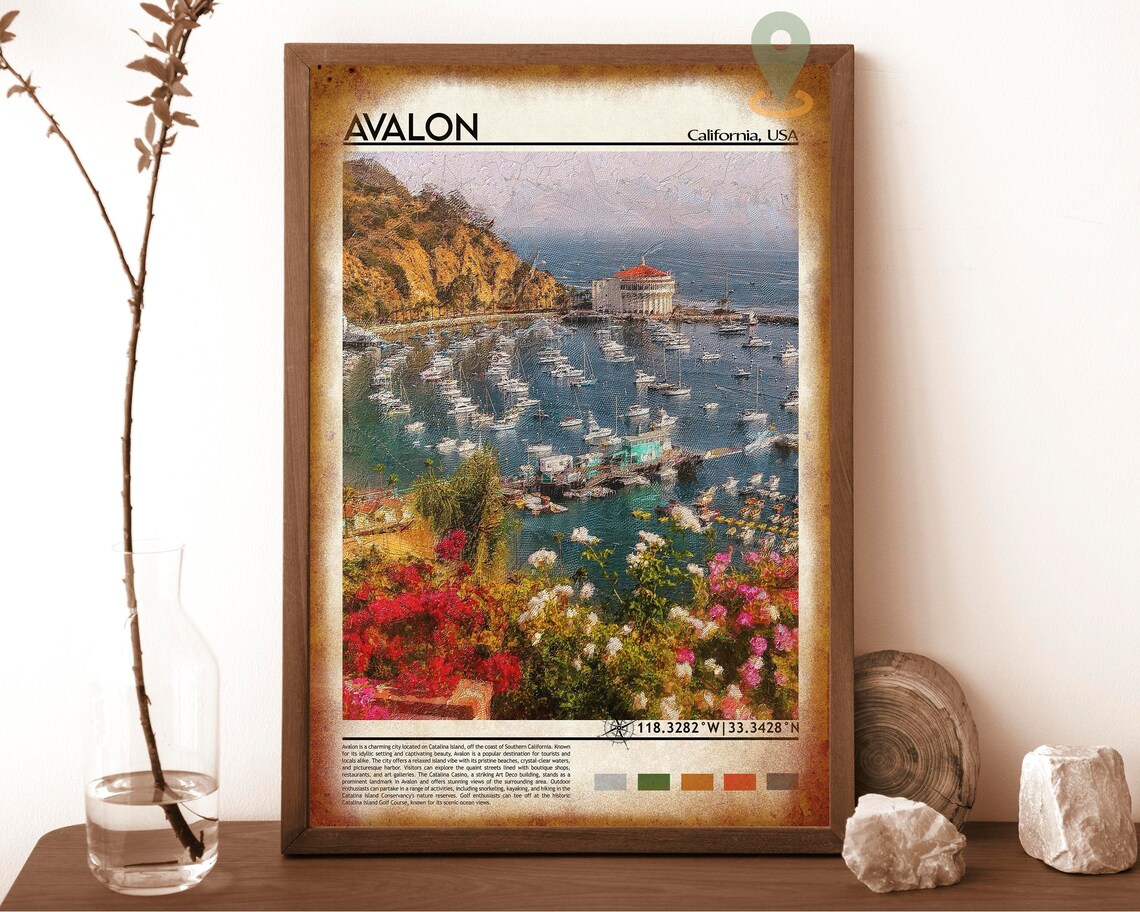 Avalon California Catalina Island Harbor Casino View Travel Poster - Image 6