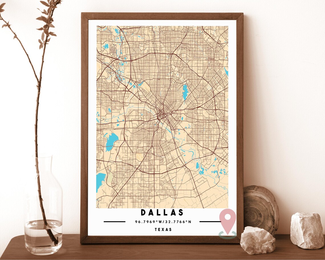 Dallas Map Dallas Map Print Dallas Wall Art Dallas Travel Poster Dallas Poster Dallas Photo Dallas City Map Dallas Texas - Image 3