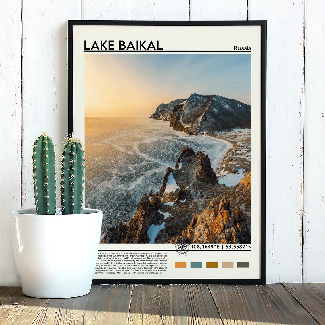 Lake Baikal Russia Frozen Cliffs Winter Photo Travel Art Poster - Image 2